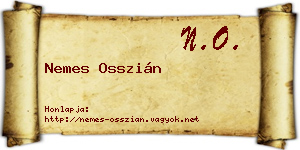 Nemes Osszián névjegykártya