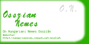 osszian nemes business card